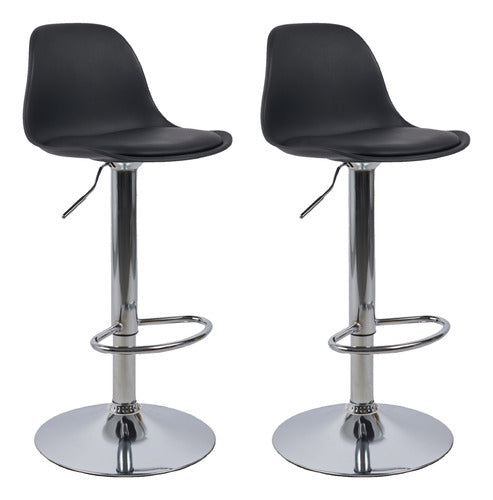 2 bancos modelo Tulip con asiento acolchado