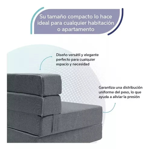 Sofa Cama Individual Sillon Puff Plegable 190x70x10cm (Entrega de 5 a 10 días)
