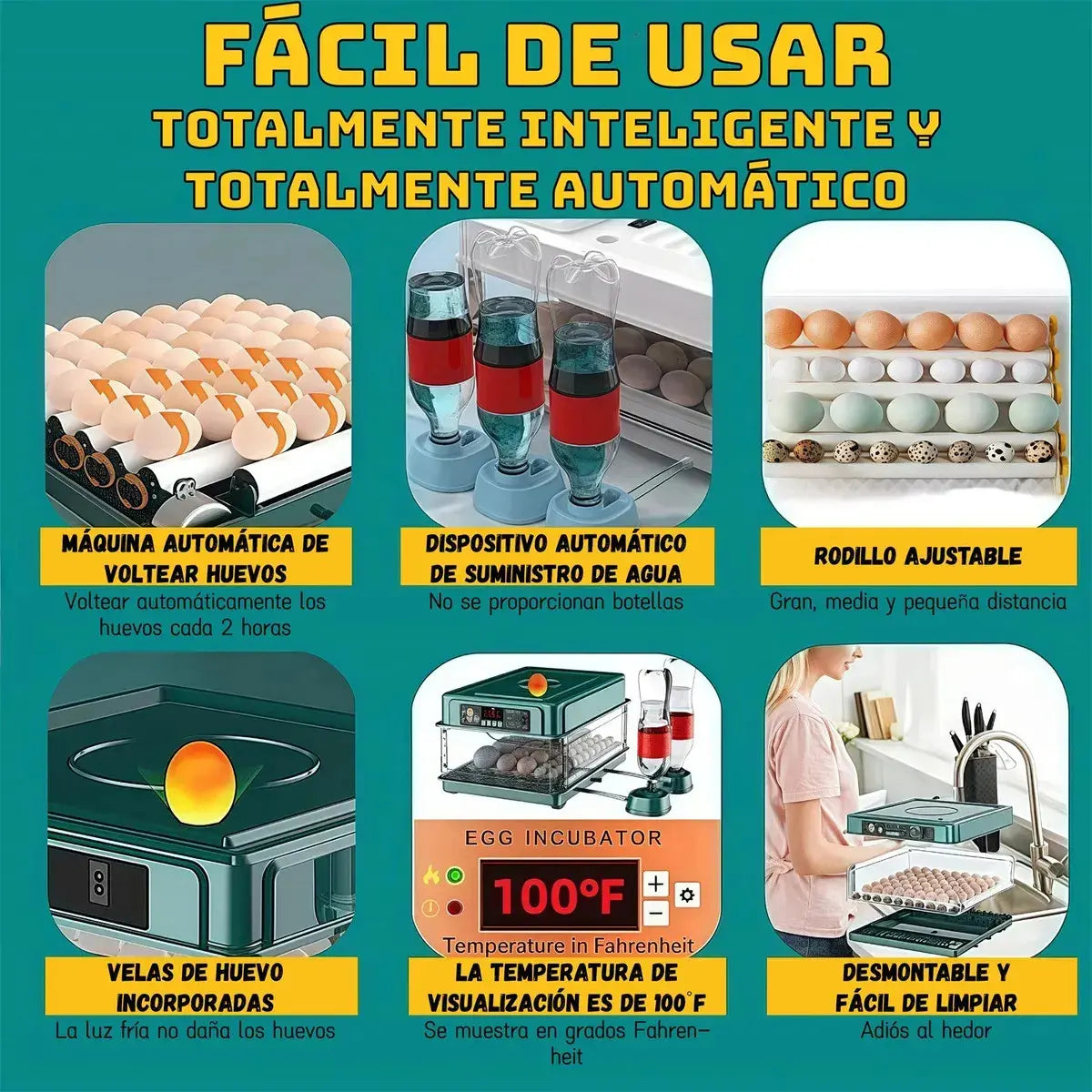 Incubadora Automática 24 Huevo 360° Giro Control Temperatura