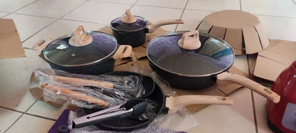 Bateria De Cocina, Juego De Ollas Y Sarten 10 Piezas Negro ChefOlla Sophia