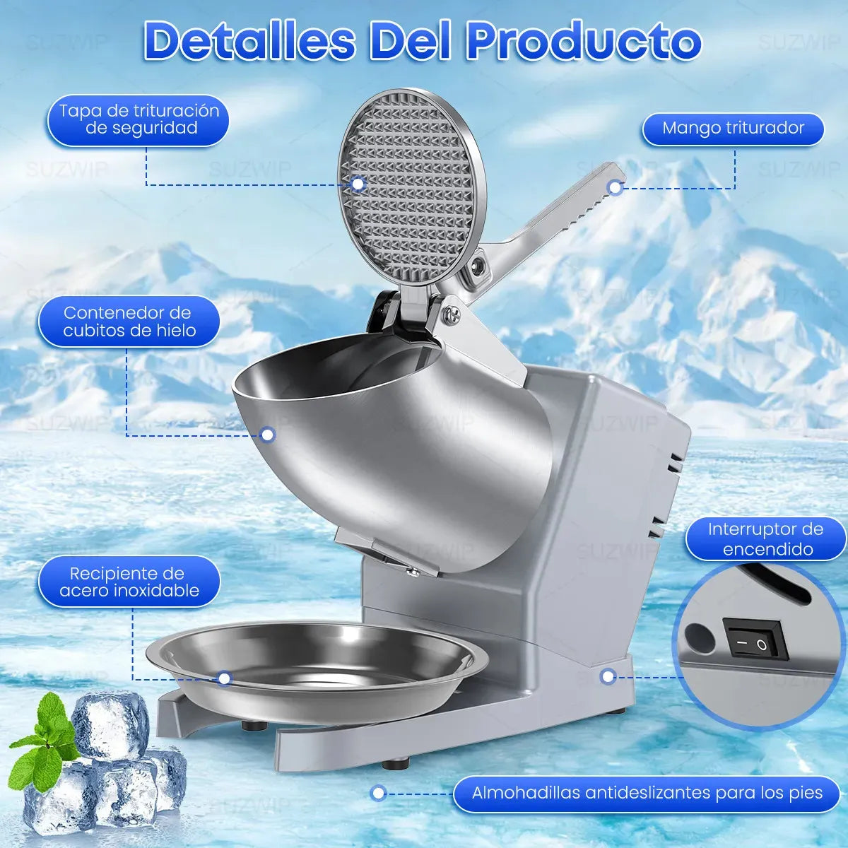 Máquina Triturador De Hielo 850w