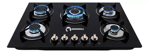 PARRILA  SHORBULL VIDRIO TEMPLADO 5 QUEMADORES