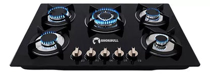 PARRILA  SHORBULL VIDRIO TEMPLADO 5 QUEMADORES