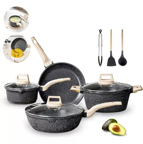 Bateria De Cocina, Juego De Ollas Y Sarten 10 Piezas Negro ChefOlla Sophia