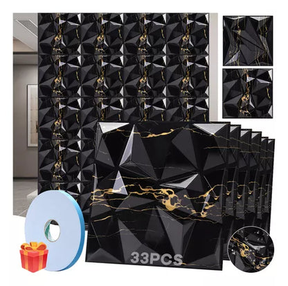 33piezas Paneles Decorativos 3d Pvc Para Paredes 30cm X 30cm