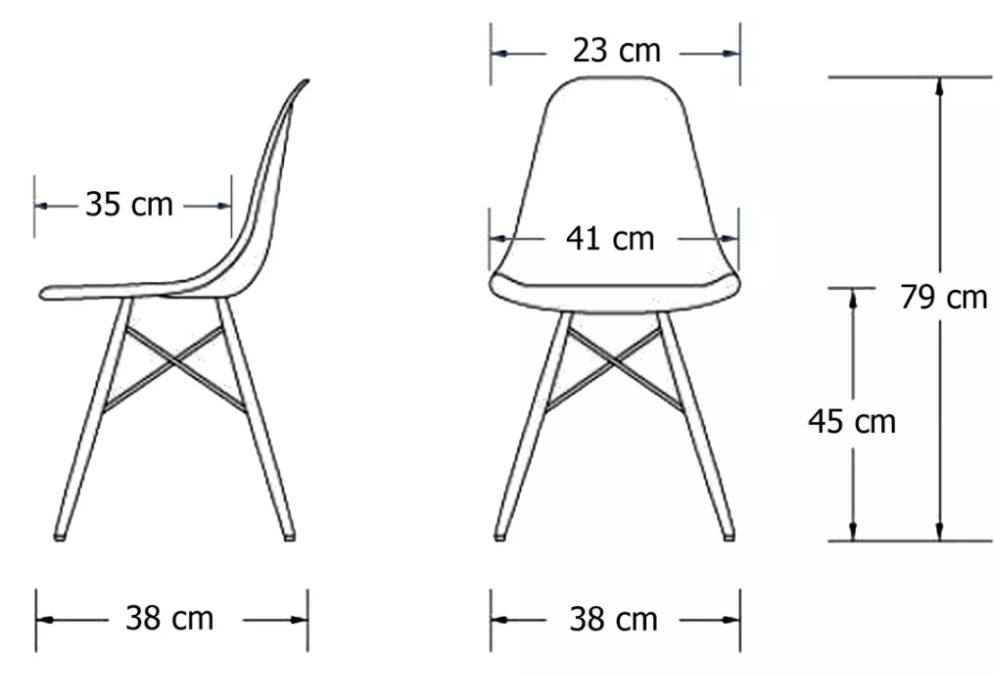 Pack de 4 sillas Eames minimalistas variedad de colores
