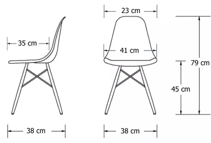 Pack de 4 sillas Eames minimalistas variedad de colores