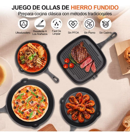 Set de sartenes de hierro fundido