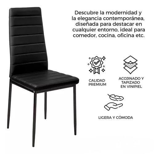 JUEGO DE 4 SILLAS ACOLCHONADAS VINIPIEL