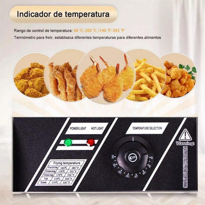 Freidora electrica industrial de acero inoxidable 6L