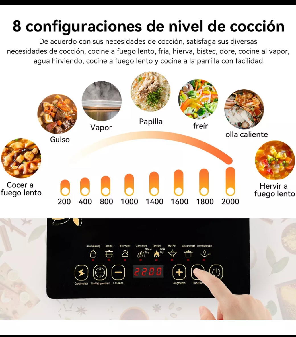 Parrilla inducción 2200 w individual