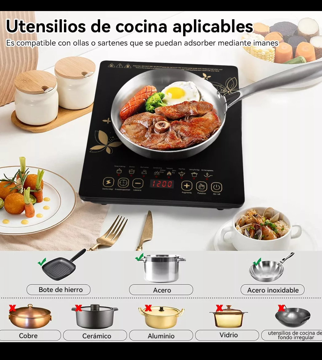 Parrilla inducción 2200 w individual