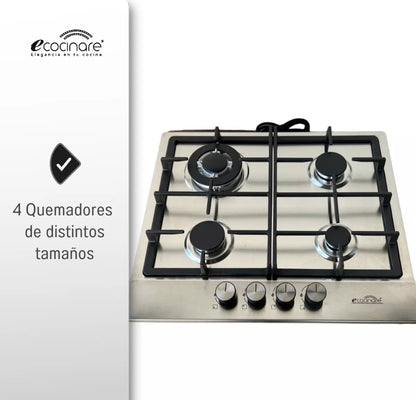 PARRILLA ECOCINARE ACERO INOXIDABLE 4 QUEMADORES