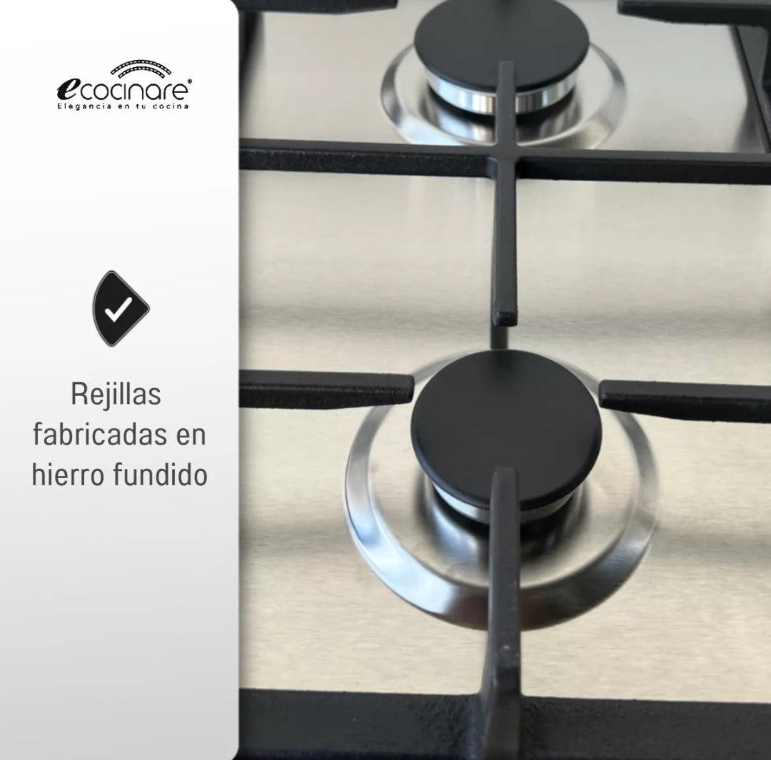 PARRILLA ECOCINARE ACERO INOXIDABLE 4 QUEMADORES