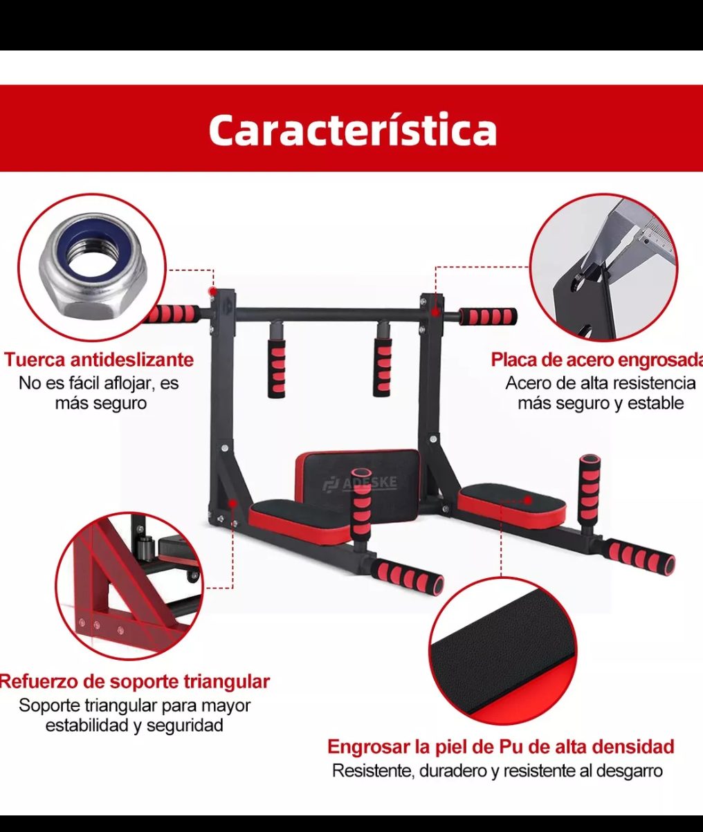 Barra 8 en 1 multifuncional ejercicio gym