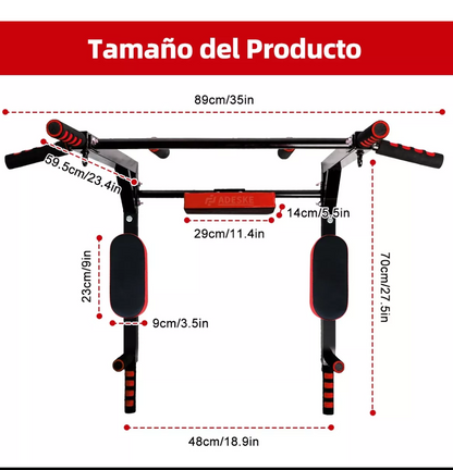 Barra 8 en 1 multifuncional ejercicio gym