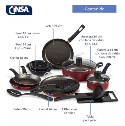 Batería de Cocina Cinsa 15 pz