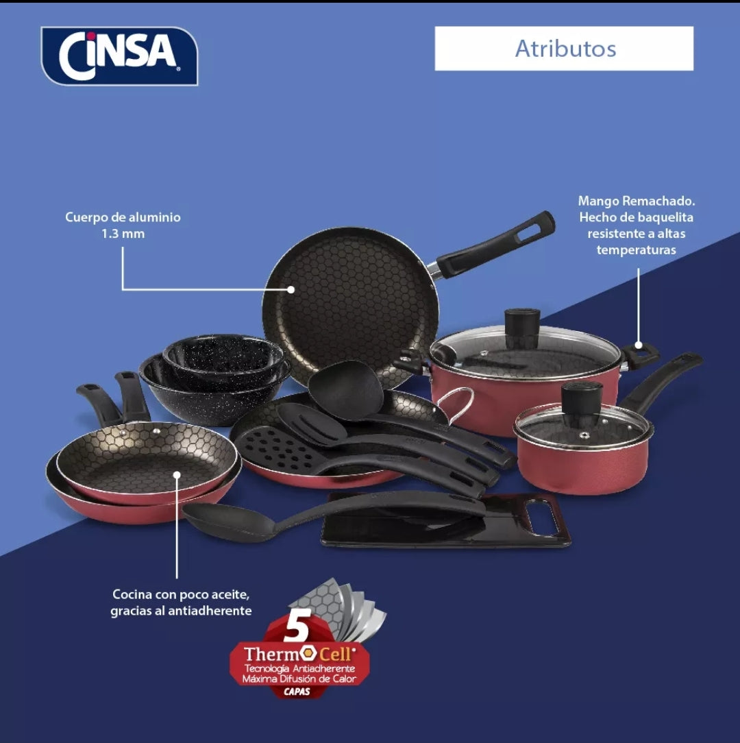 Batería de Cocina Cinsa 15 pz
