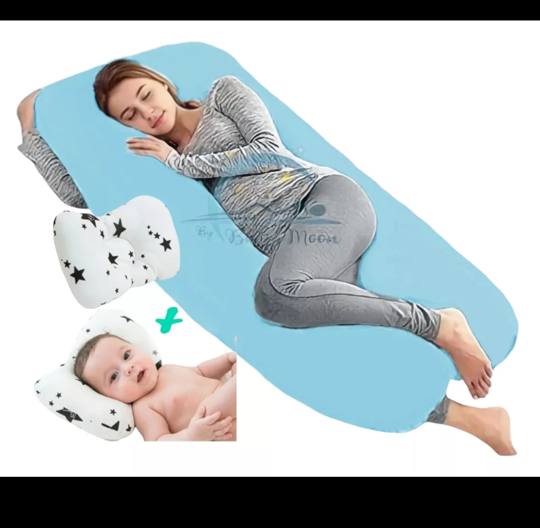 Almohada para embarazo y lactancia jumbo + regalo microgel