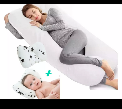Almohada para embarazo y lactancia jumbo + regalo microgel