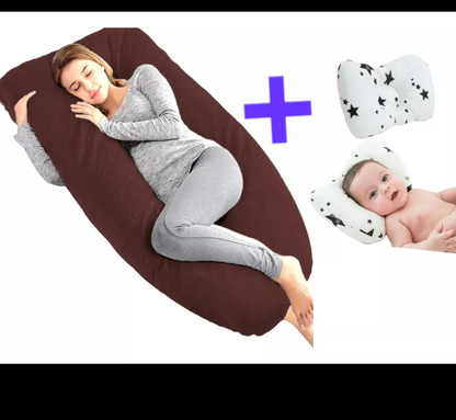 Almohada para embarazo y lactancia jumbo + regalo microgel