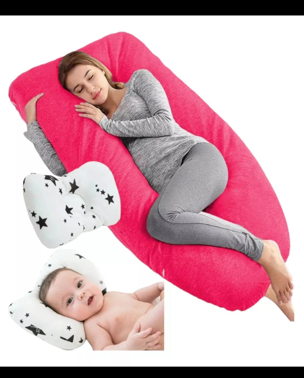 Almohada para embarazo y lactancia jumbo + regalo microgel