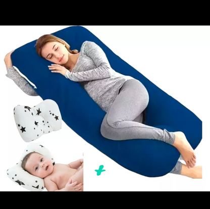 Almohada para embarazo y lactancia jumbo + regalo microgel