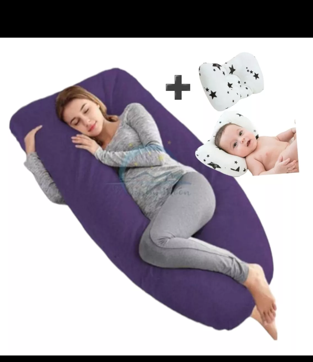 Almohada para embarazo y lactancia jumbo + regalo microgel