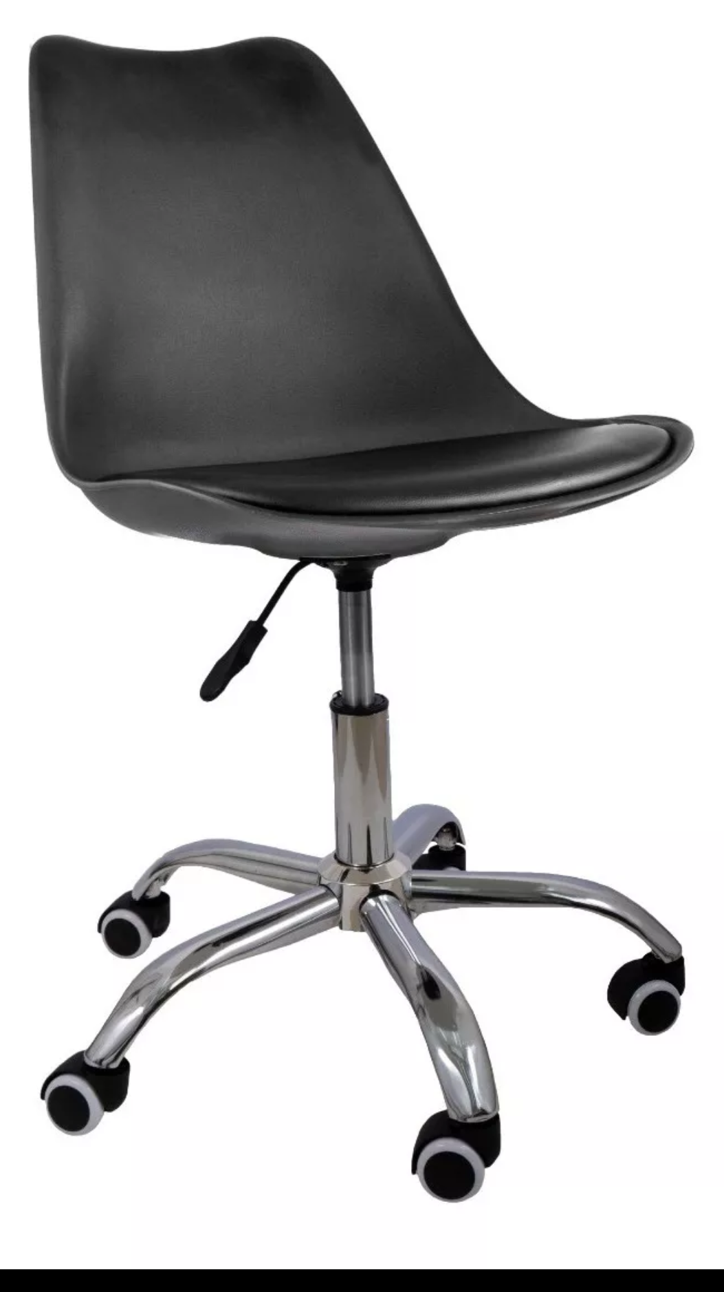 Silla eames ejecutiva con asiento  acochado y rueditas