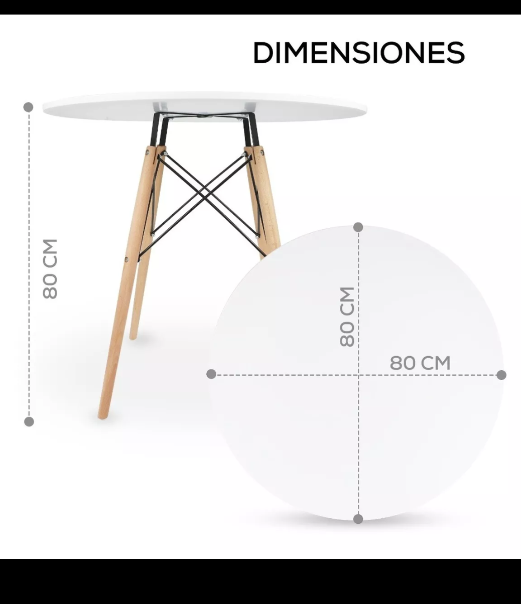 Mesa estilo eames 80 cm