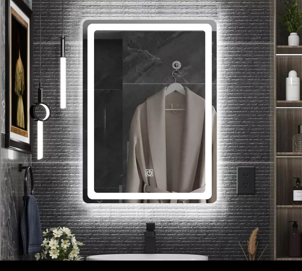 Espejo rectangular touch led 60x40cm baño