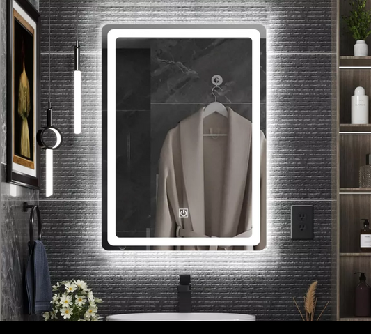 Espejo rectangular touch led 60x40cm baño