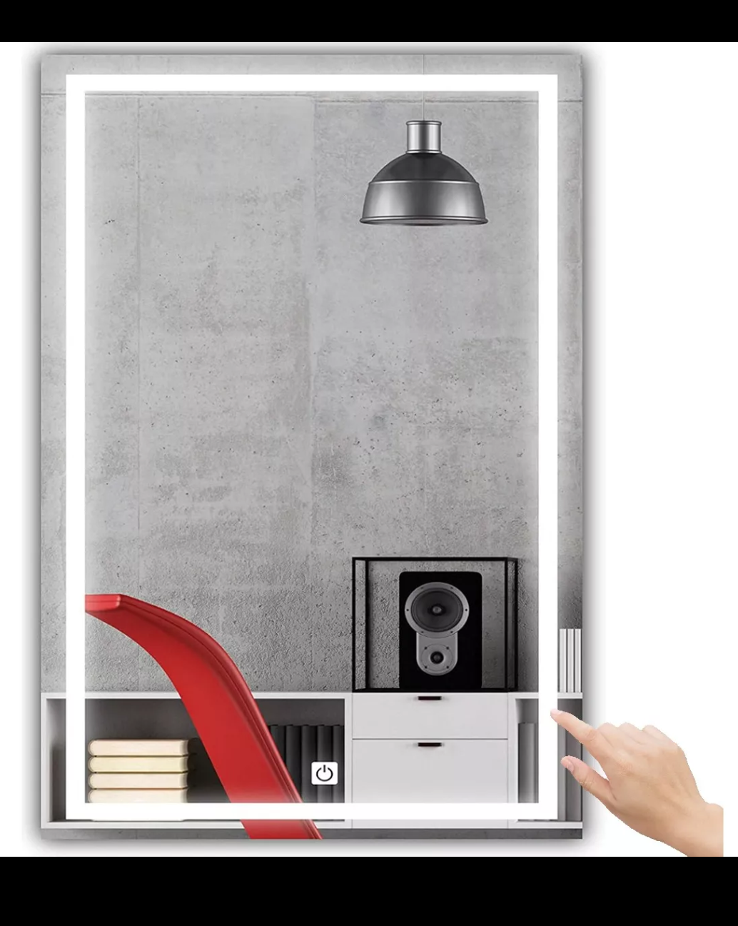 Espejo rectangular touch led 60x40cm baño