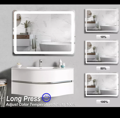 Espejo rectangular touch led 60x40cm baño