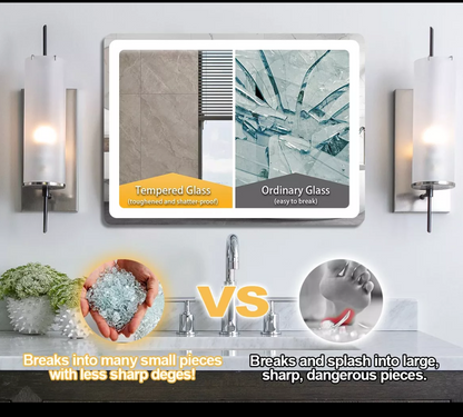 Espejo rectangular touch led 60x40cm baño