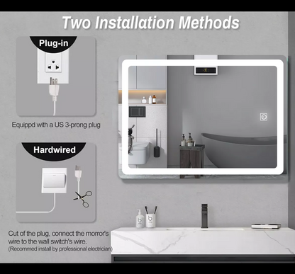Espejo rectangular touch led 60x40cm baño