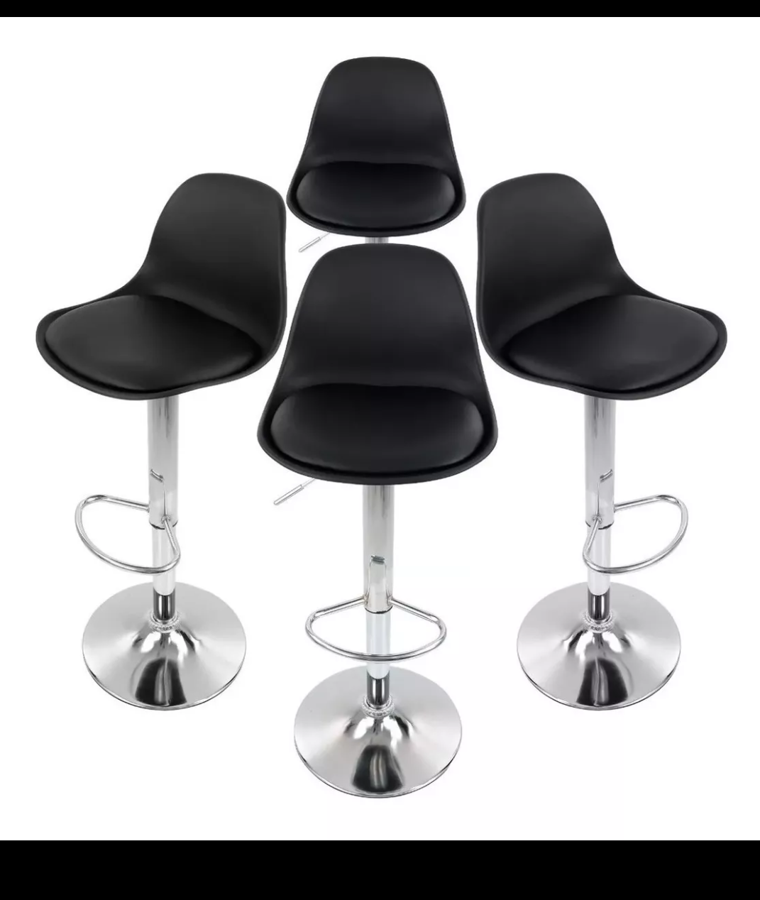 4 bancos modelo Tulip con asiento acolchado