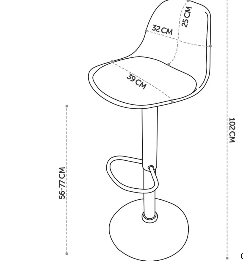 4 bancos modelo Tulip con asiento acolchado