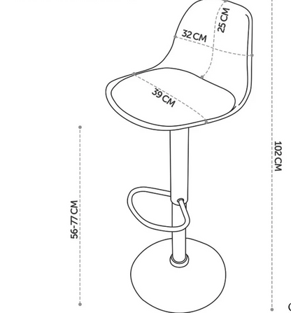 4 bancos modelo Tulip con asiento acolchado