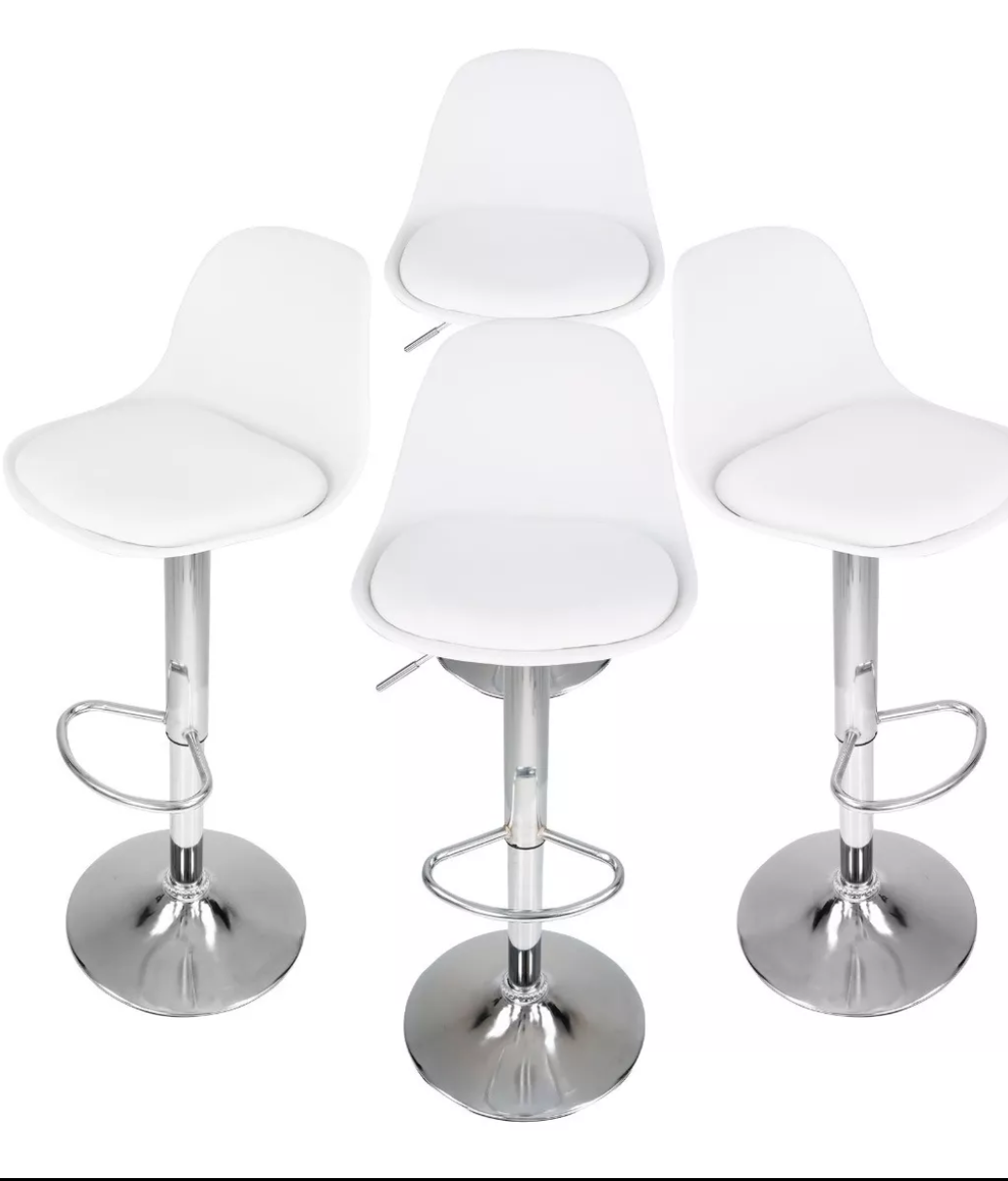 4 bancos modelo Tulip con asiento acolchado