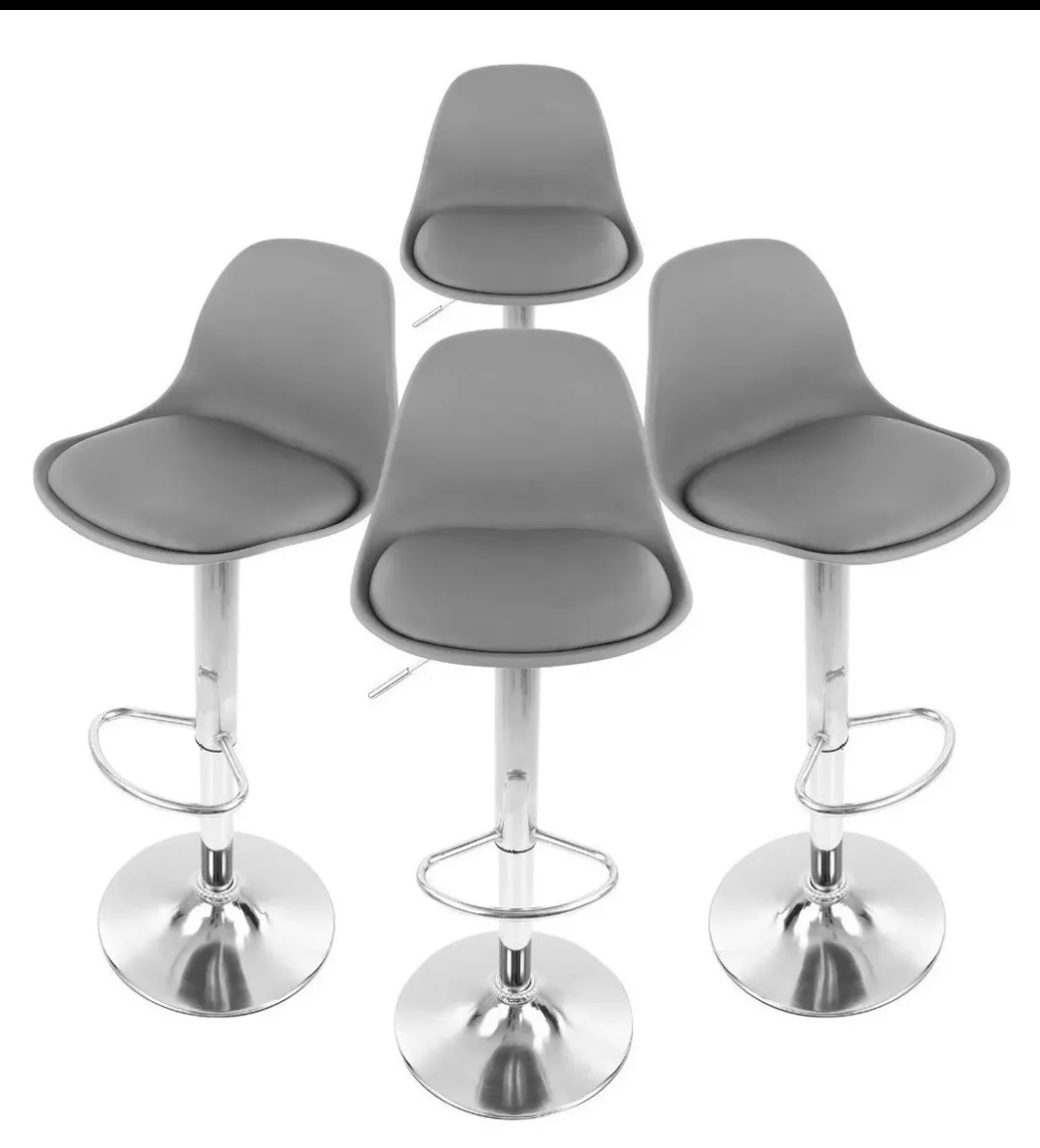 4 bancos modelo Tulip con asiento acolchado