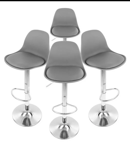 4 bancos modelo Tulip con asiento acolchado