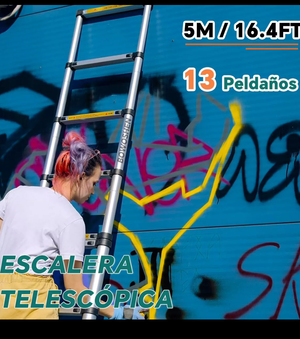 Escalera telescopica 5m de aluminio