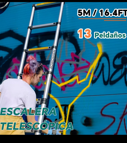 Escalera telescopica 5m de aluminio