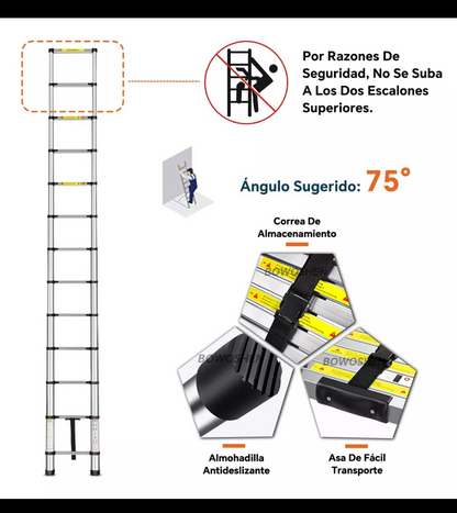 Escalera telescopica 5m de aluminio