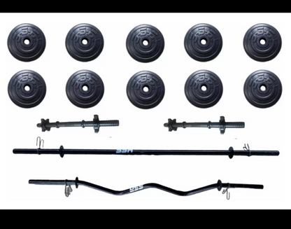 Set de pesas 100 lbs barra recta+barra z par de mancuernas y 100 lbs en discos