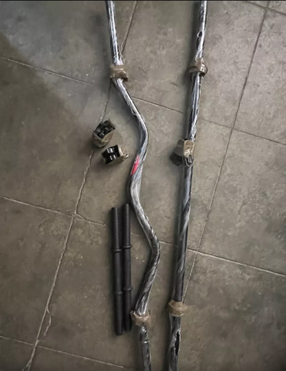 Set de pesas 100 lbs barra recta+barra z par de mancuernas y 100 lbs en discos