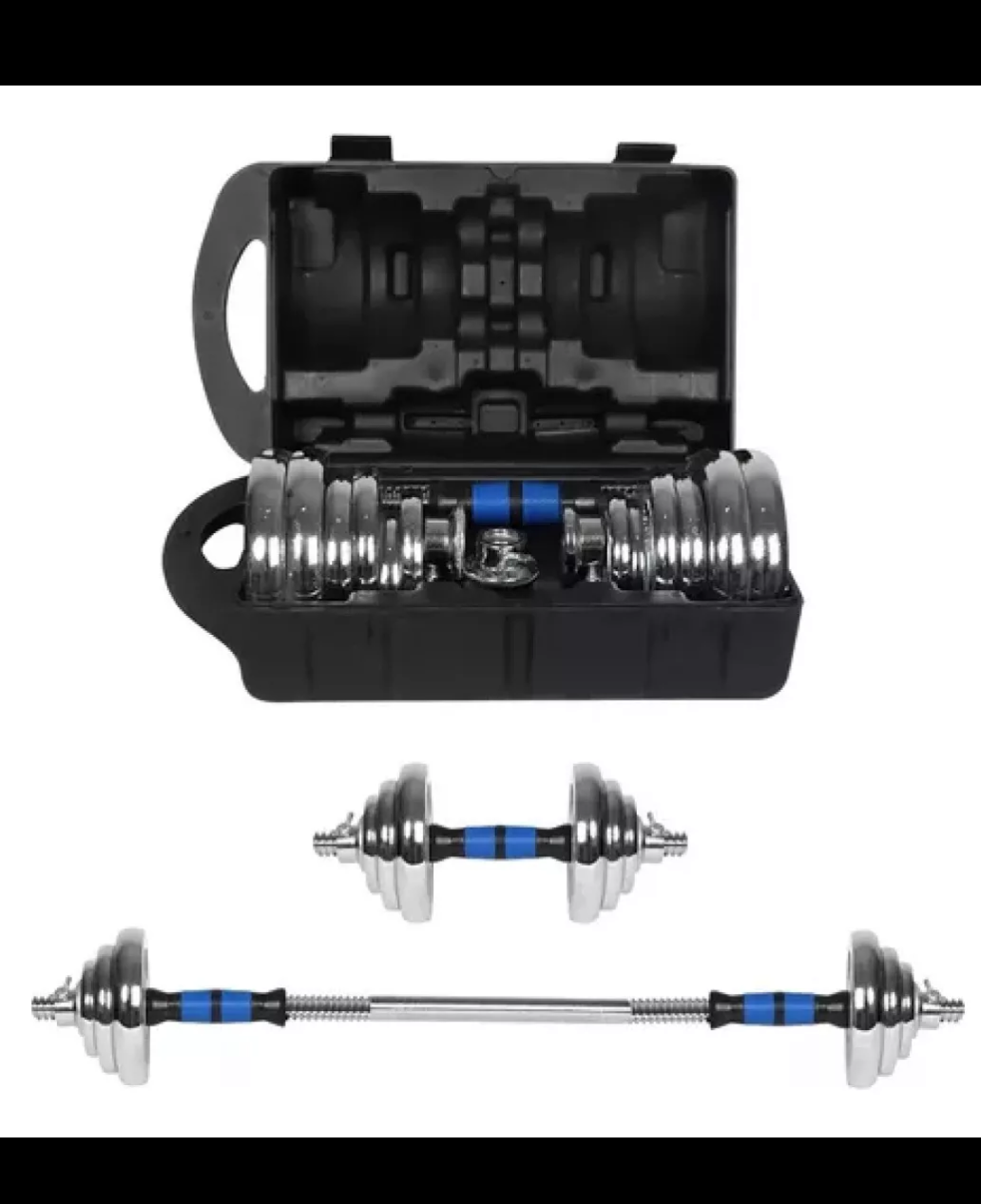 Kit de mancuernas ajustables a barra recta 20 kg
