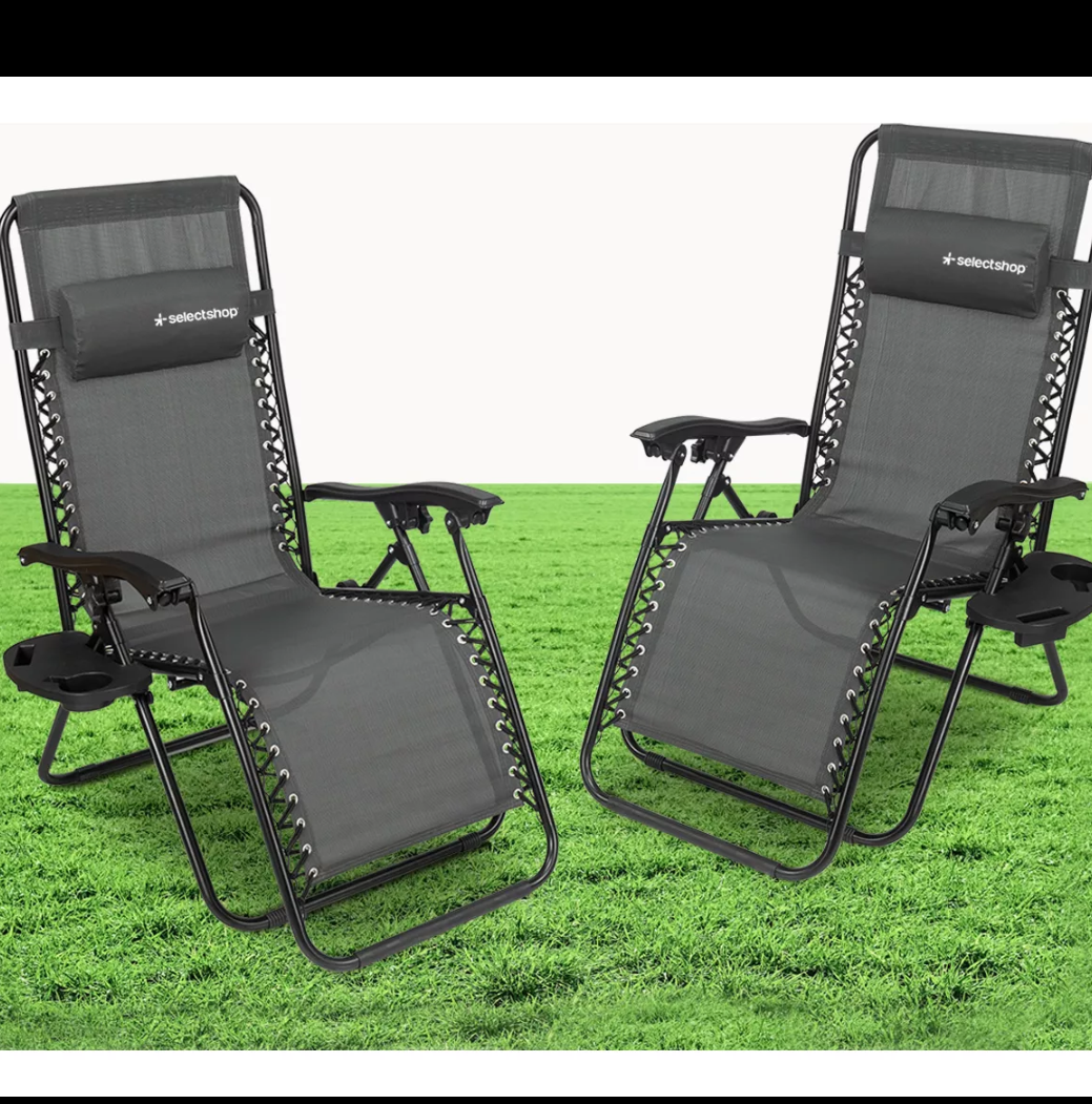 Set de 2 camastros sillas gravedad Zero reclinables