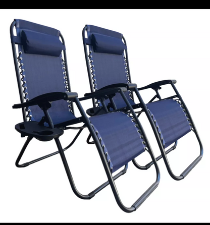 Set de 2 camastros sillas gravedad Zero reclinables